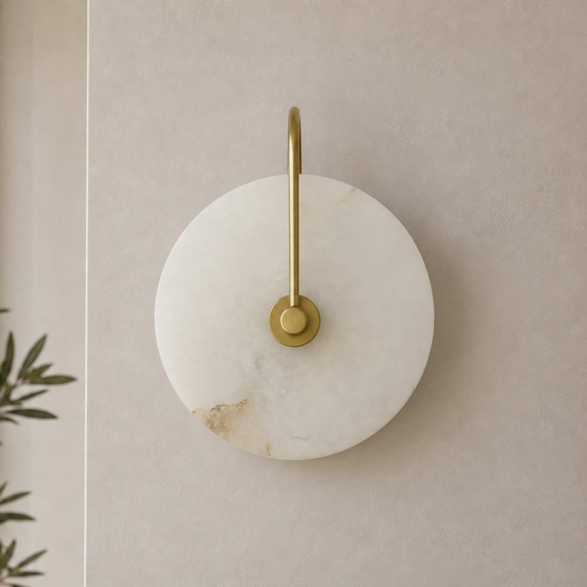 Runde Marmor LED Wandlampe