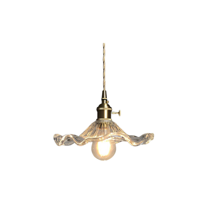 Vintage Glas & Kupfer Hängeleuchte