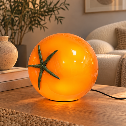 Moderne Tomaten Glas Tischlampe