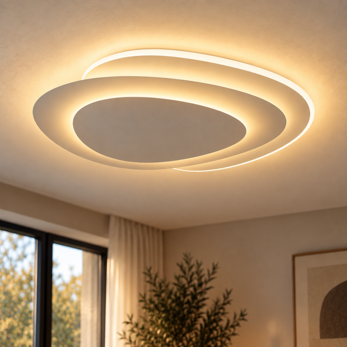 Moderne Minimalistische Ovale LED Deckenleuchte