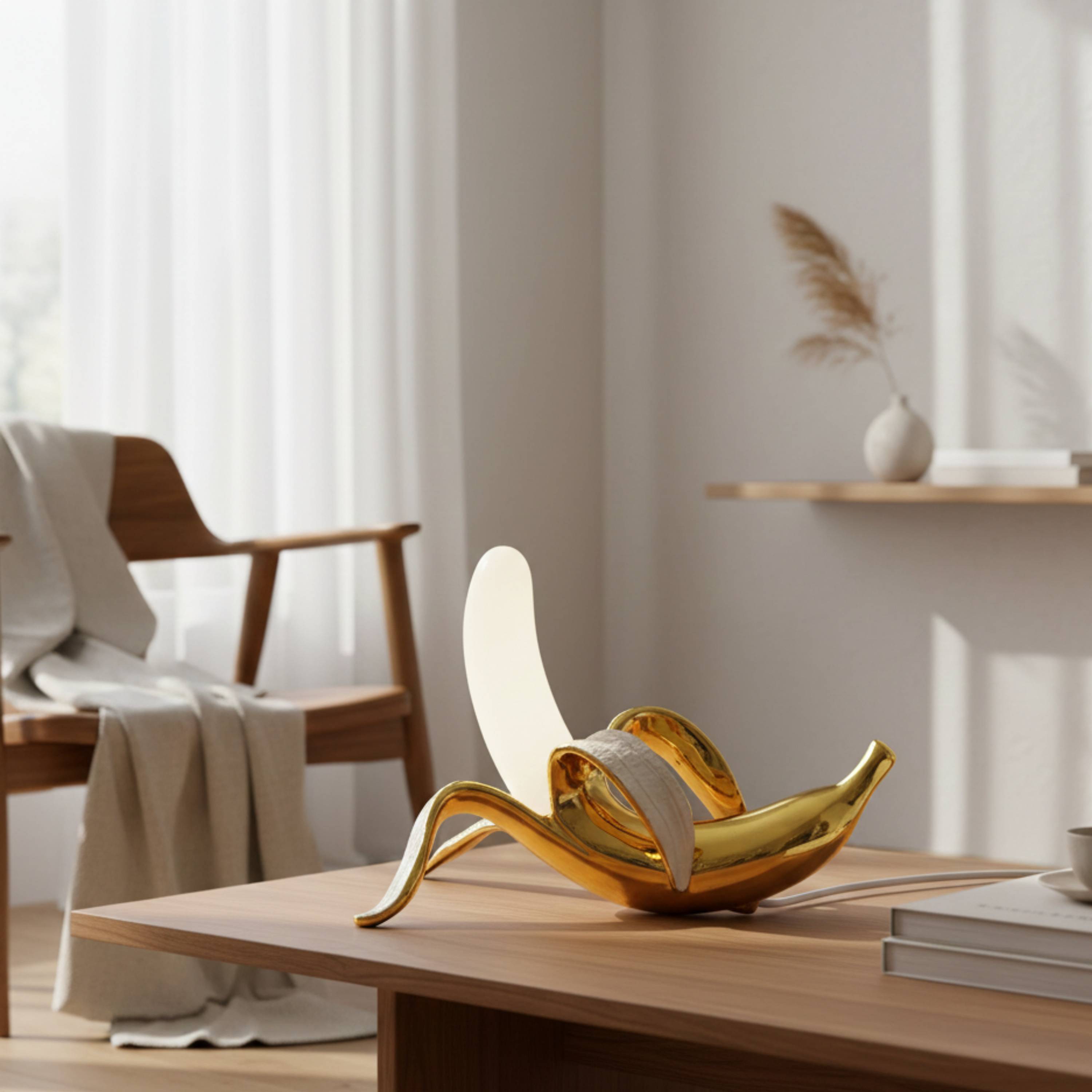 Art-Deco Bananenförmige LED Tischlampe