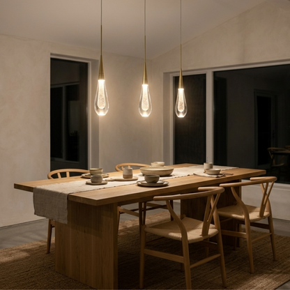Moderne Aluminium Glas LED Innen Pendelleuchte