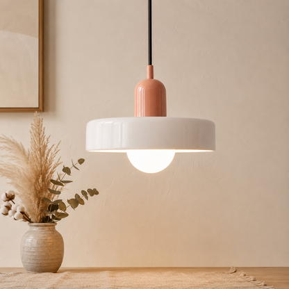 Bauhaus Farbglas Pendelleuchte
