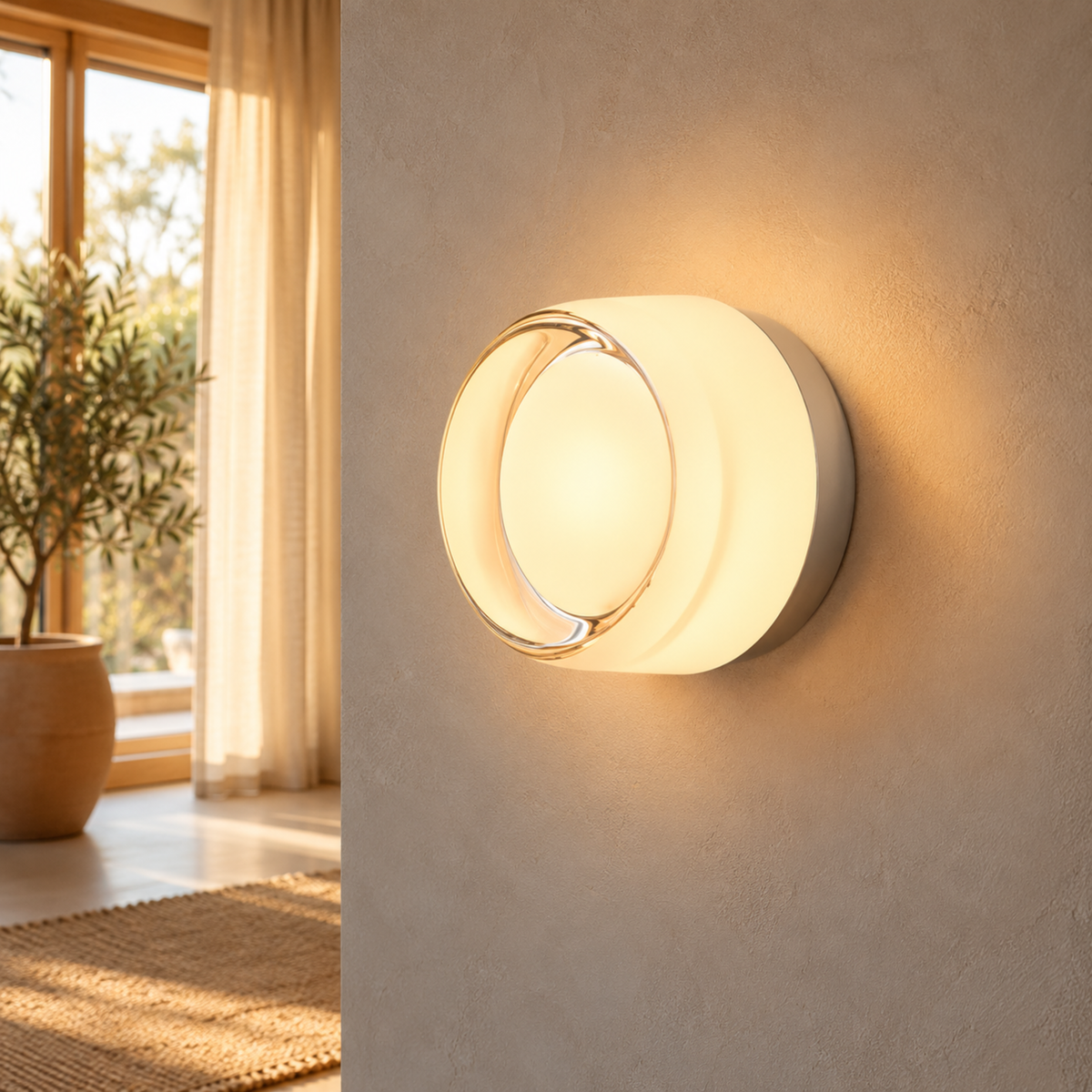 Elegante Runde Dimple LED Wandleuchte