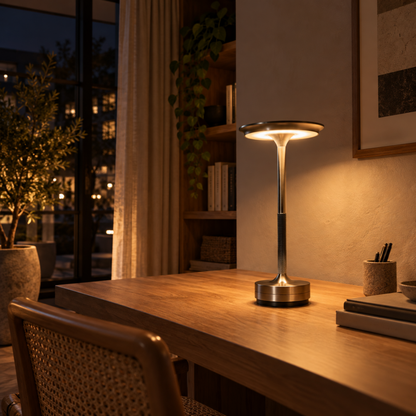 Moderne Kabellose Wiederaufladbare LED Tischlampe aus Aluminium