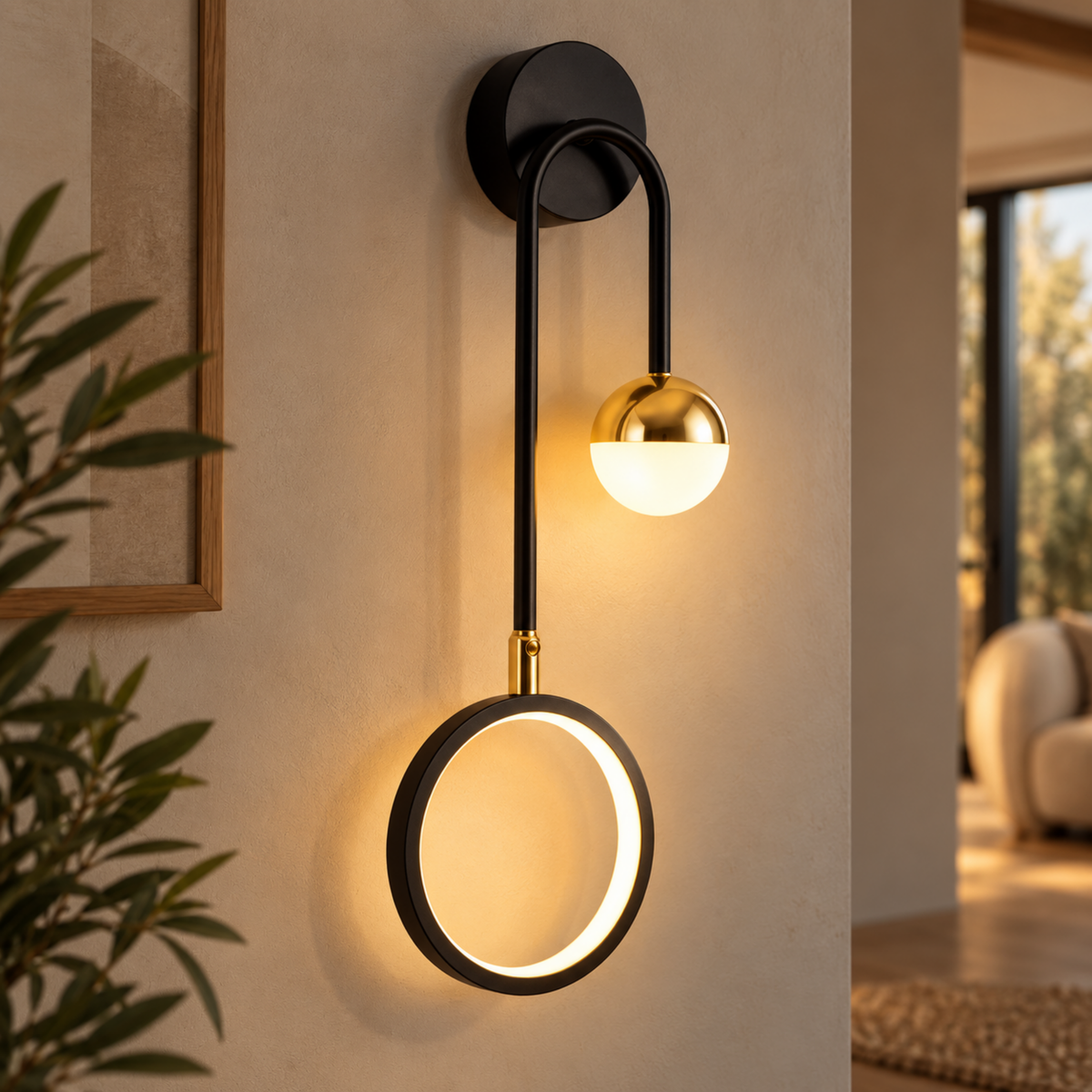 Moderne Drehbare Runde LED-Wandleuchte