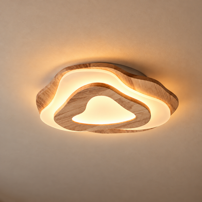 Skandinavische Massivholz LED Deckenleuchte