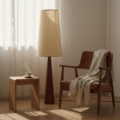 Hölzerne Vintage Innen Stehlampe