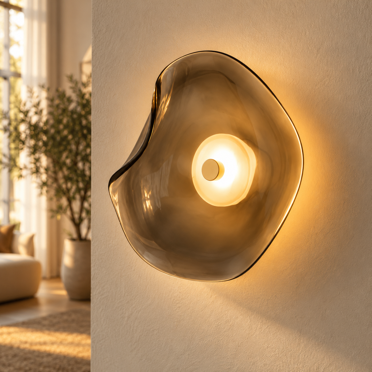 Moderne Runde Glas LED Wandleuchte