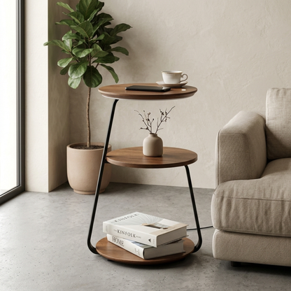 Moderner Tisch mit Lampe