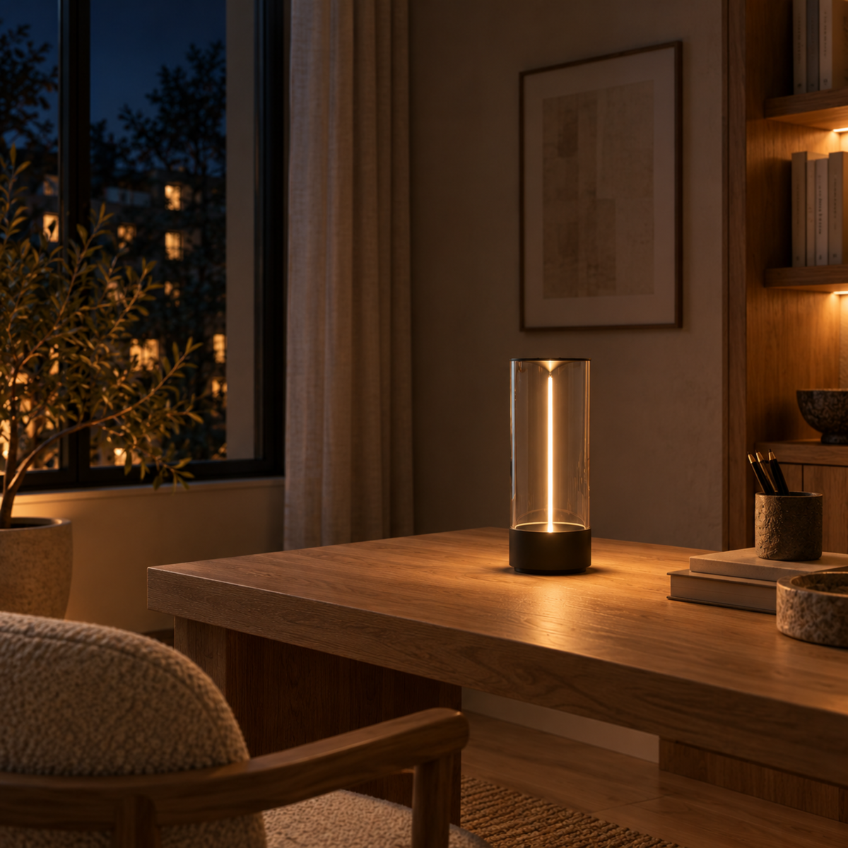 Moderne Zylinderförmige LED Tischlampe
