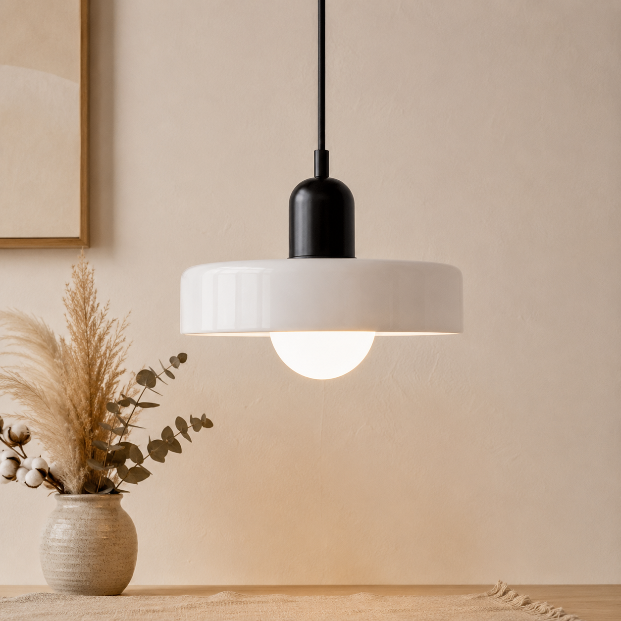 Bauhaus Farbglas Pendelleuchte