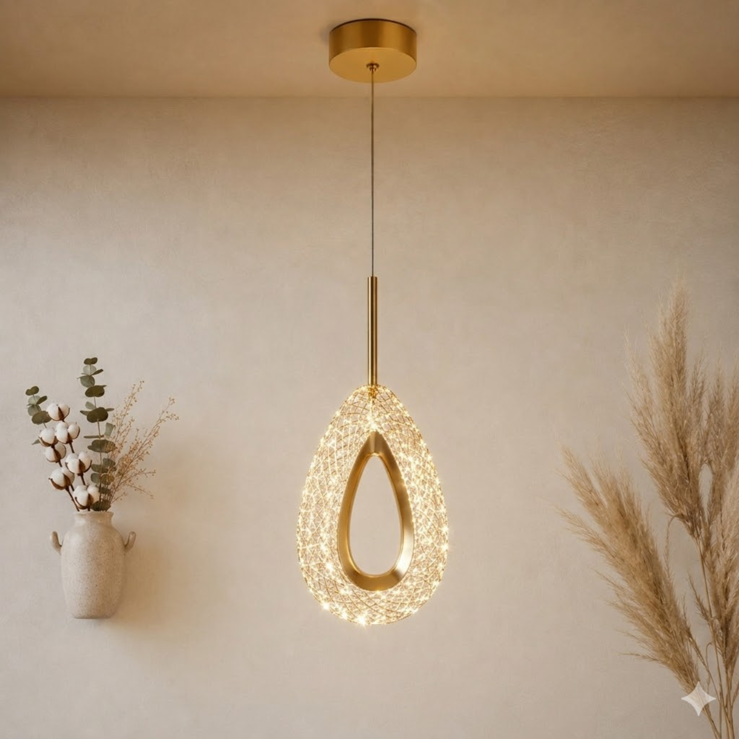 Moderne Kristall LED Innen Pendelleuchte