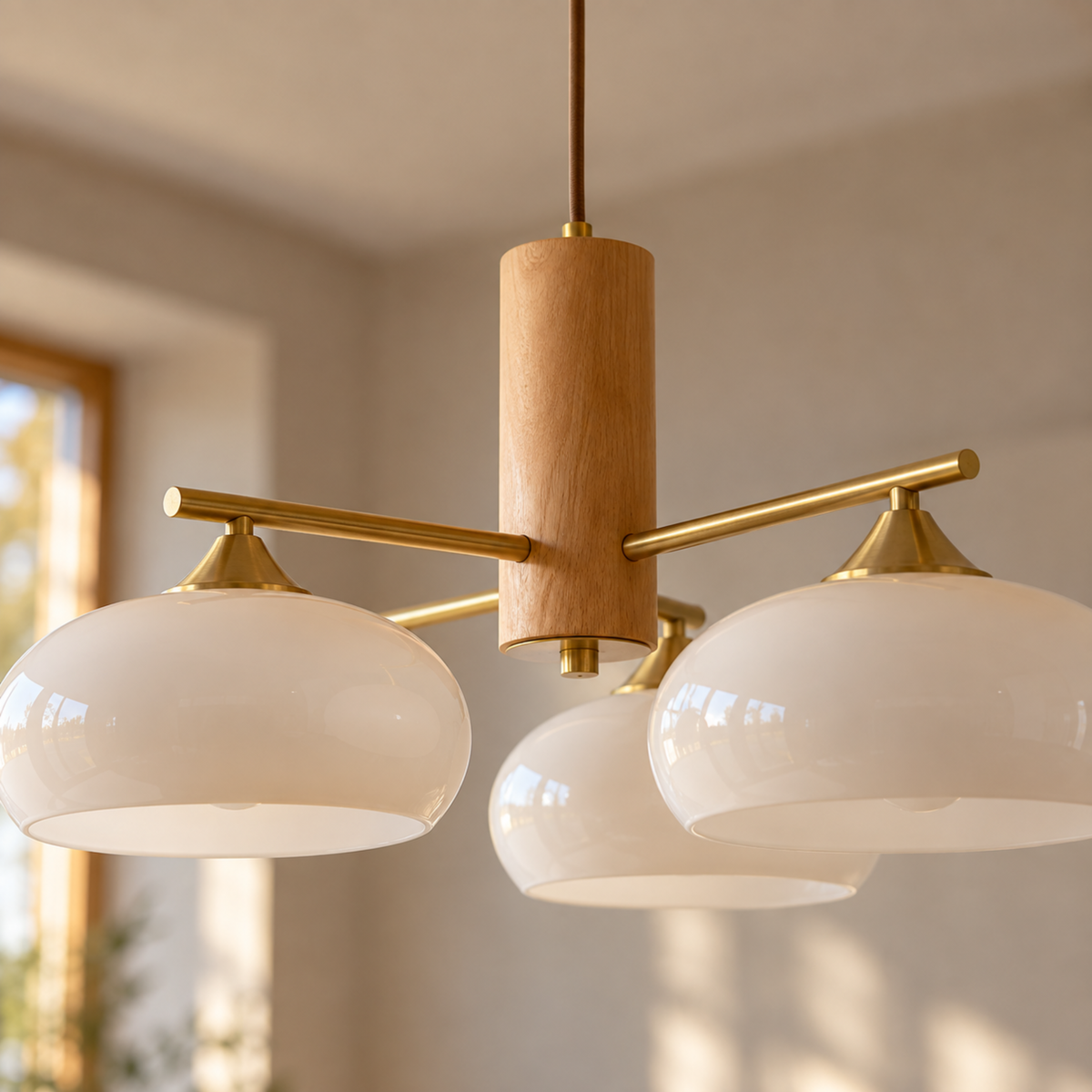 Elegante Mid-Century Glas Pendelleuchte