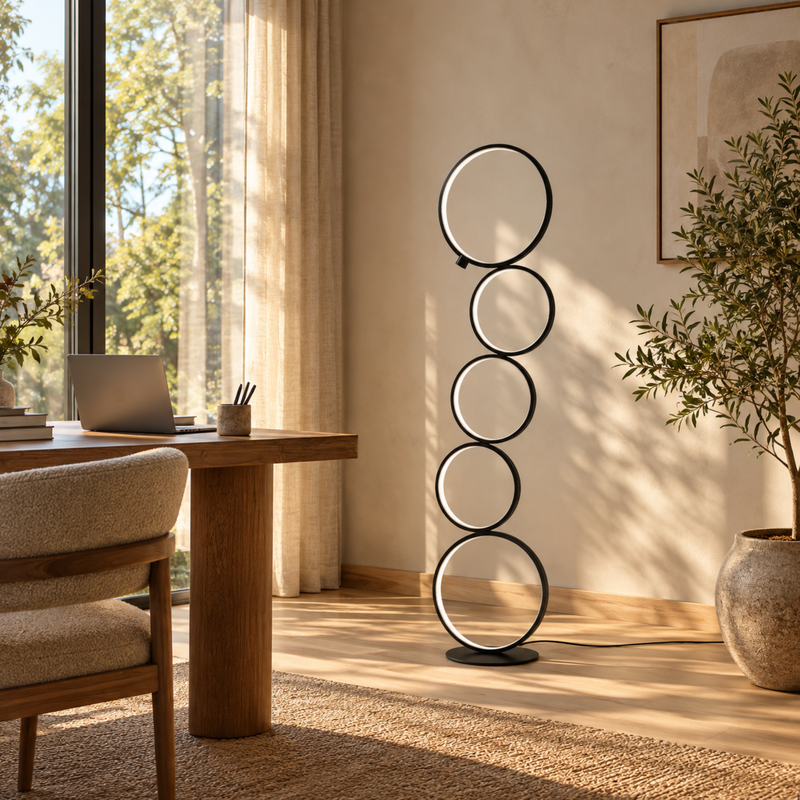 Moder­ne Mehrfachring Stehlampe