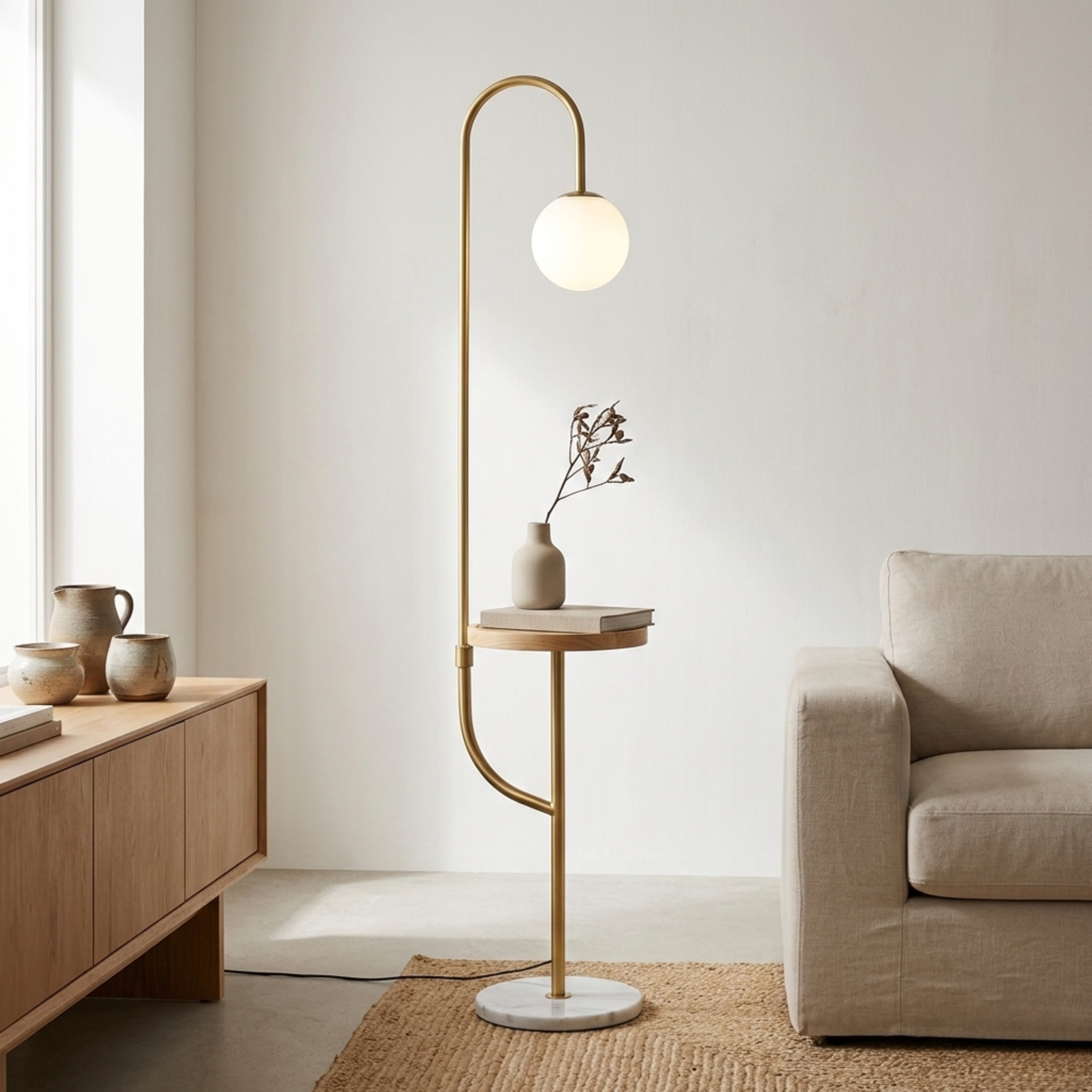 Moderne Tisch Stehlampe mit Wireless Charging