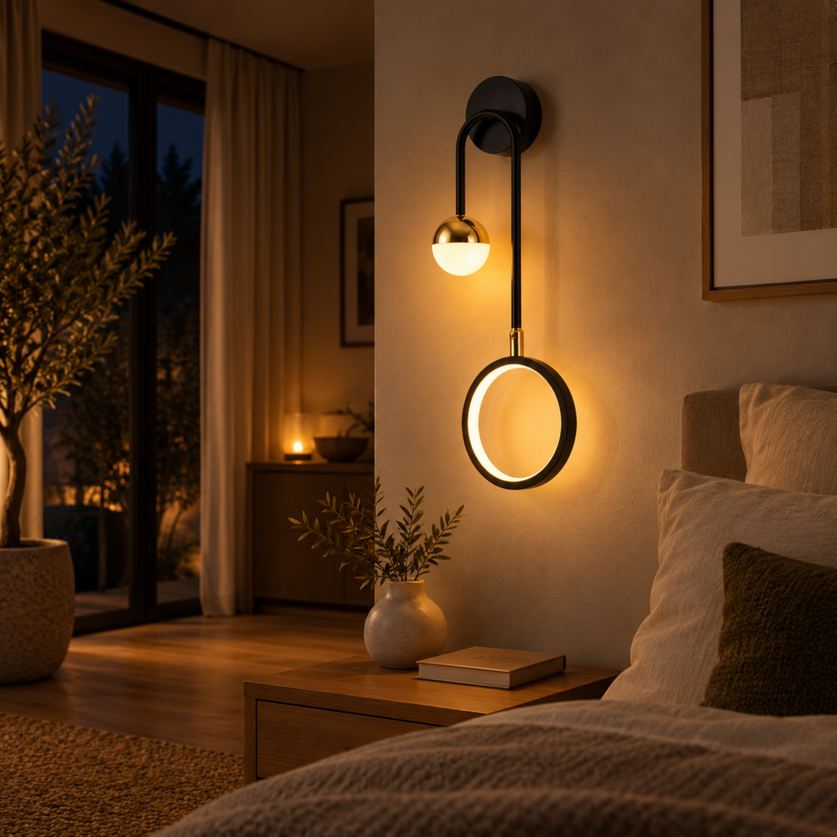 Moderne Drehbare Runde LED-Wandleuchte