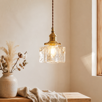 Zeitlose Vintage Glas Pendelleuchte