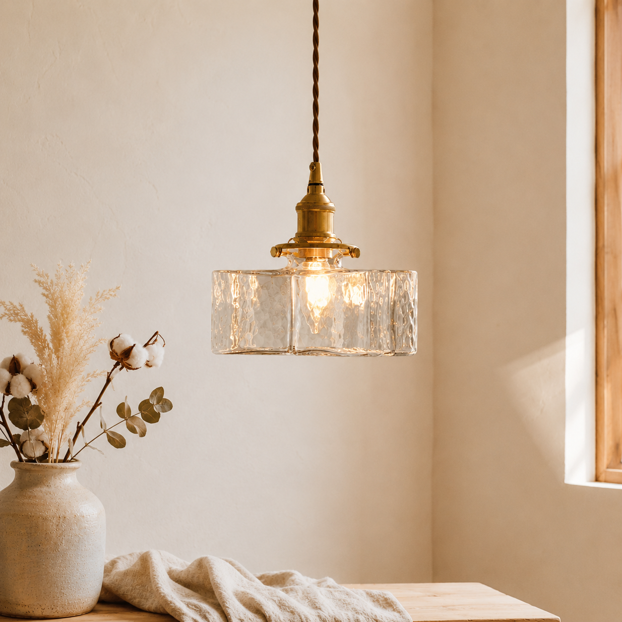 Zeitlose Vintage Glas Pendelleuchte