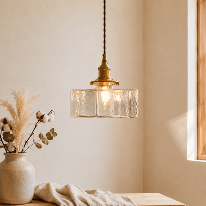 Zeitlose Vintage Glas Pendelleuchte