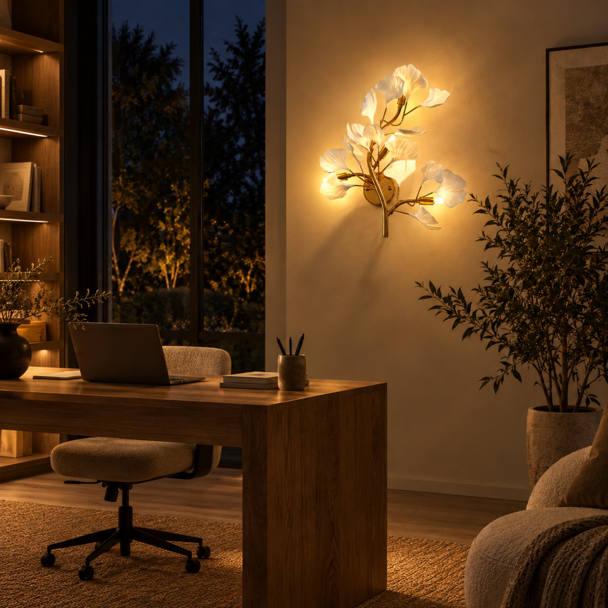 Elegante Luxuriöse LED-Blattdesign-Wandleuchte