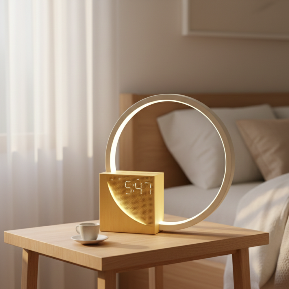 Touch Steuerung Nachttischlampe mit Wecker