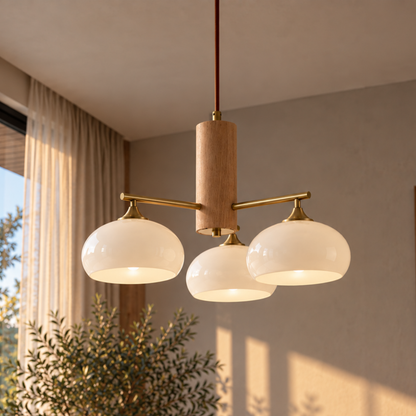 Elegante Mid-Century Glas Pendelleuchte
