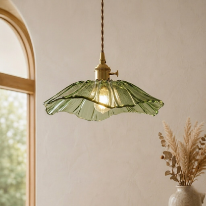 Moderne Glas Blumen LED Pendelleuchte