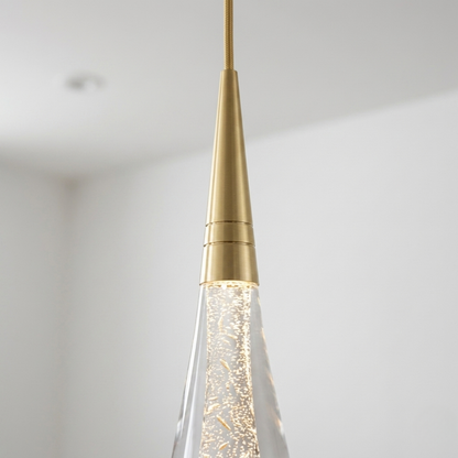 Moderne Aluminium Glas LED Innen Pendelleuchte