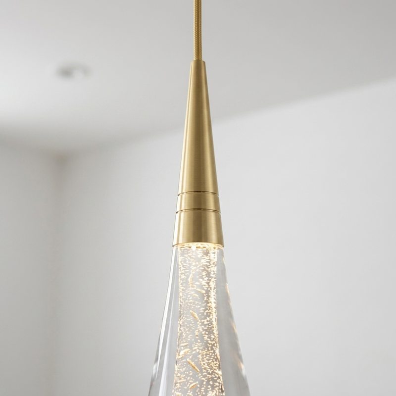 Moderne Aluminium Glas LED Innen Pendelleuchte