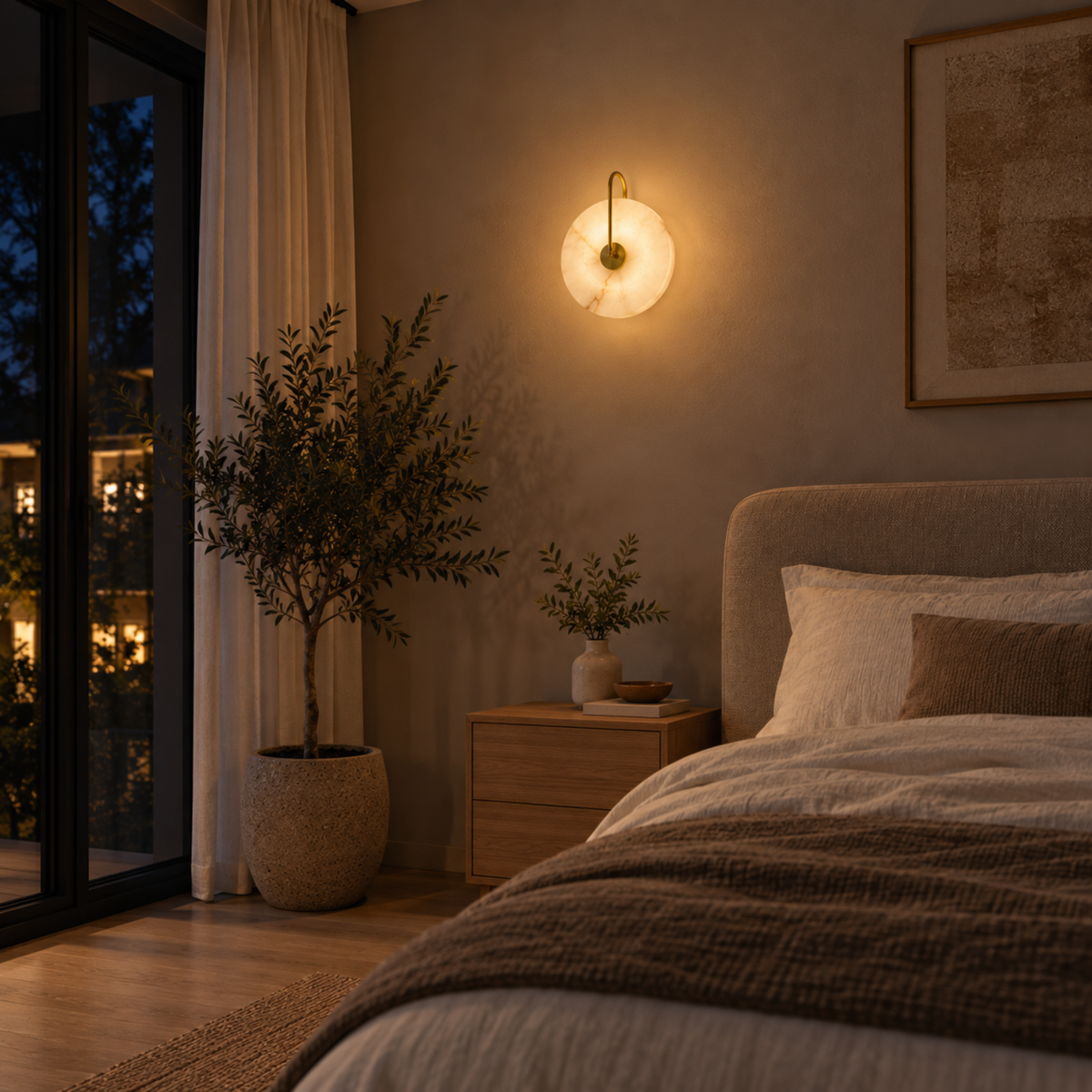 Runde Marmor LED Wandlampe