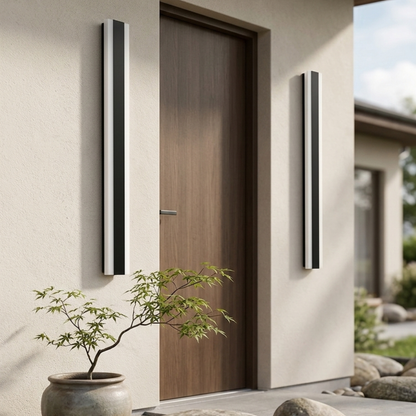 LED Außenwandleuchte mit Streifenstruktur