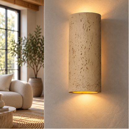 Rustikale LED-Wandleuchte in Steinoptik
