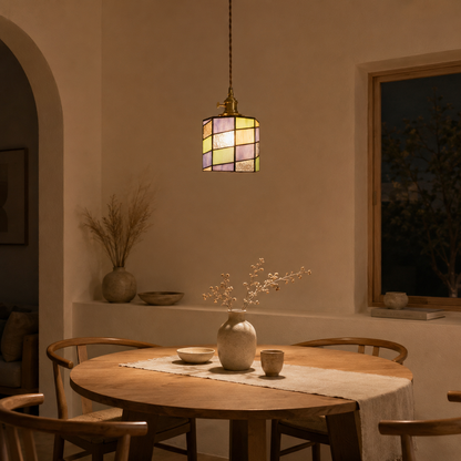 Vintage Farbglas LED Pendelleuchte