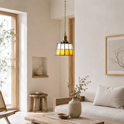 Vintage Farbglas LED Pendelleuchte