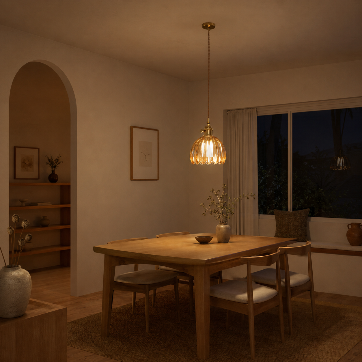 Nordische Farbglas LED Pendelleuchte