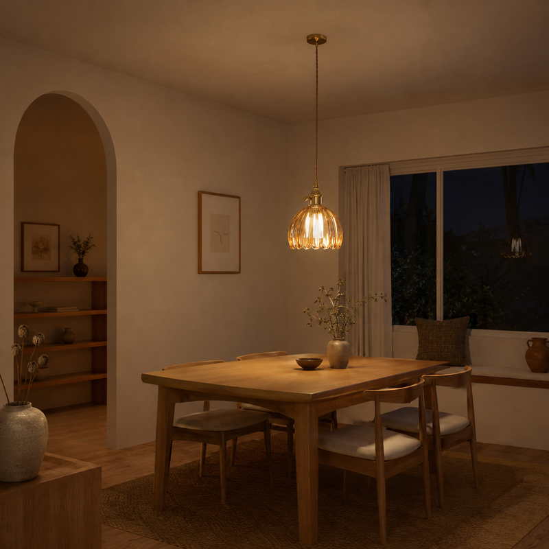 Nordische Farbglas LED Pendelleuchte