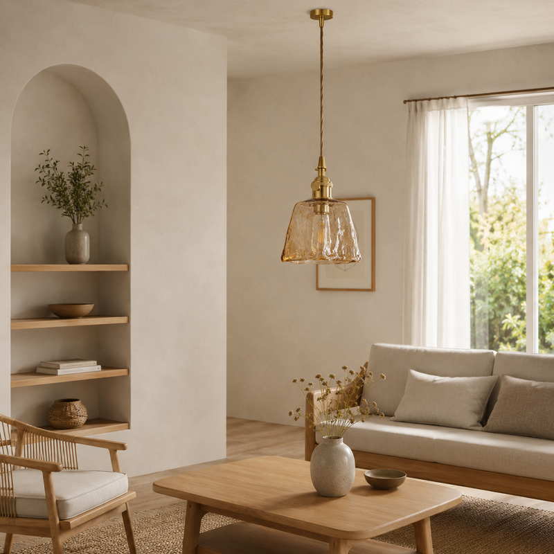 Nordische Farbglas LED Pendelleuchte
