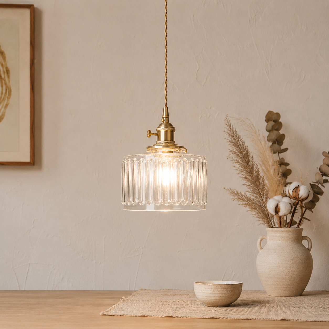Nordische Farbglas LED Pendelleuchte