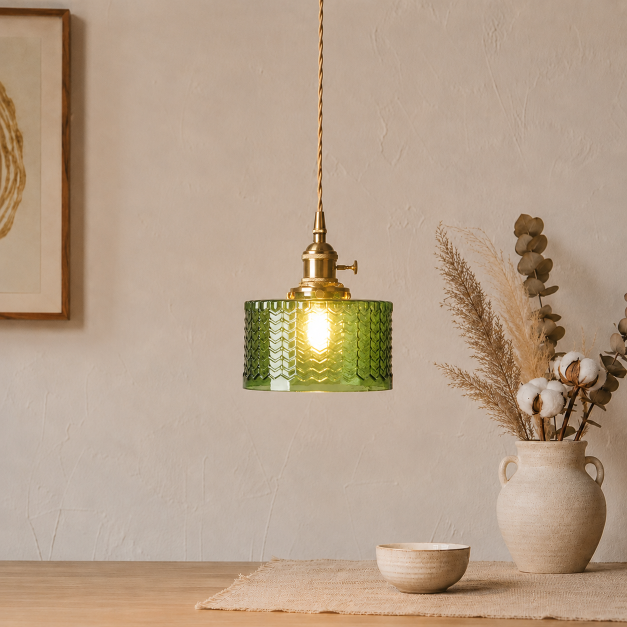 Nordische Farbglas LED Pendelleuchte