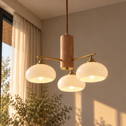 Elegante Mid-Century Glas Pendelleuchte