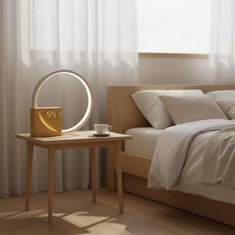 Touch Steuerung Nachttischlampe mit Wecker