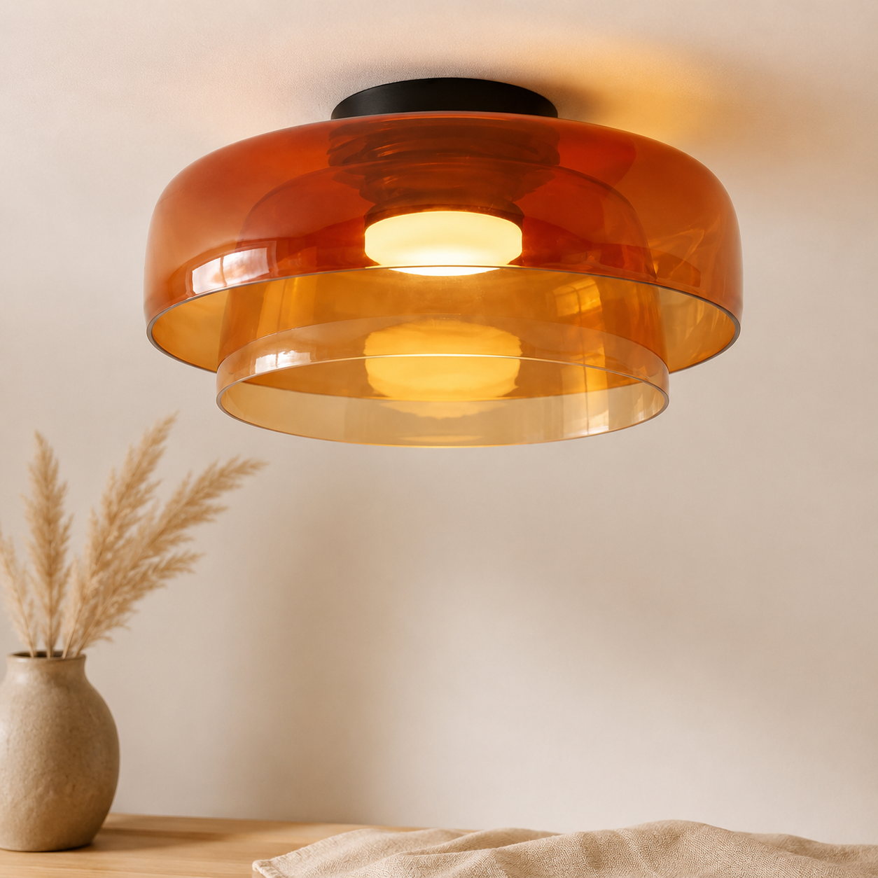 Nordische Bauhaus Glas Deckenleuchte