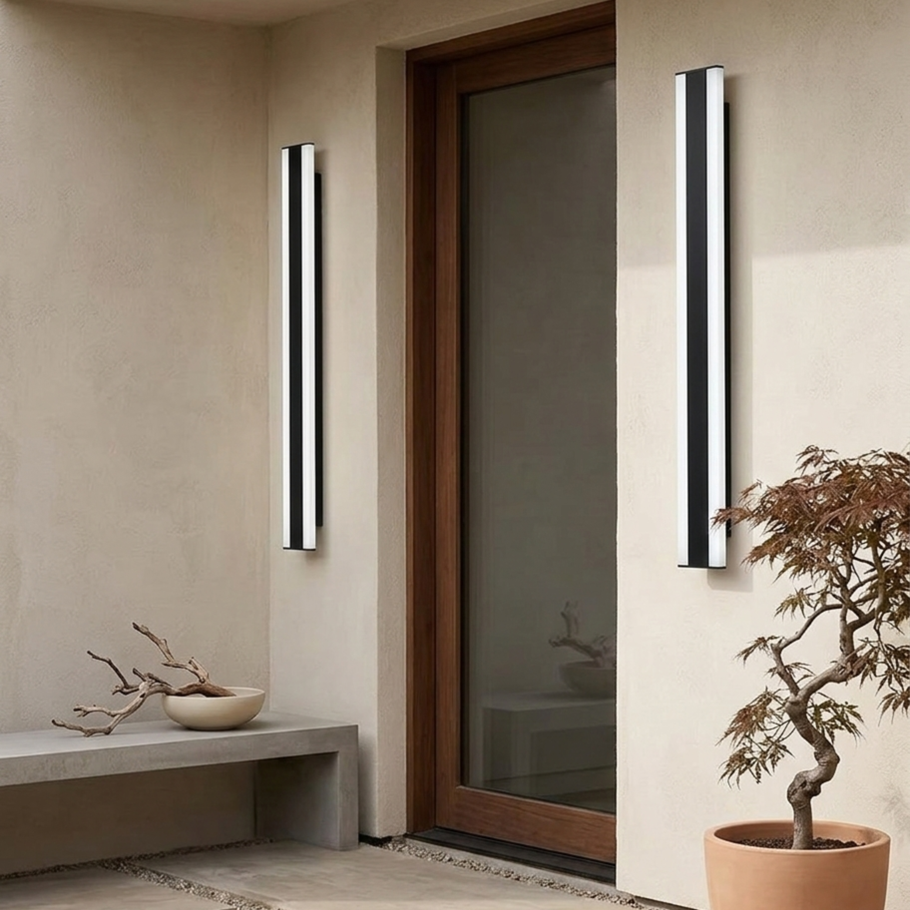 LED Außenwandleuchte mit Streifenstruktur