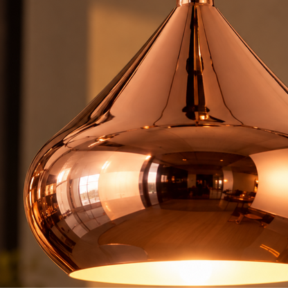 Vintage Pendelleuchte in Roségold im Industrial-Stil