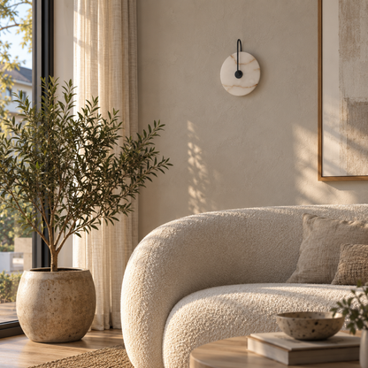 Runde Marmor LED Wandlampe