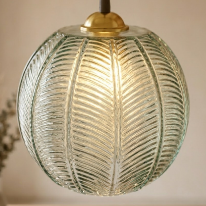 Glas Blattmuster Pendelleuchte