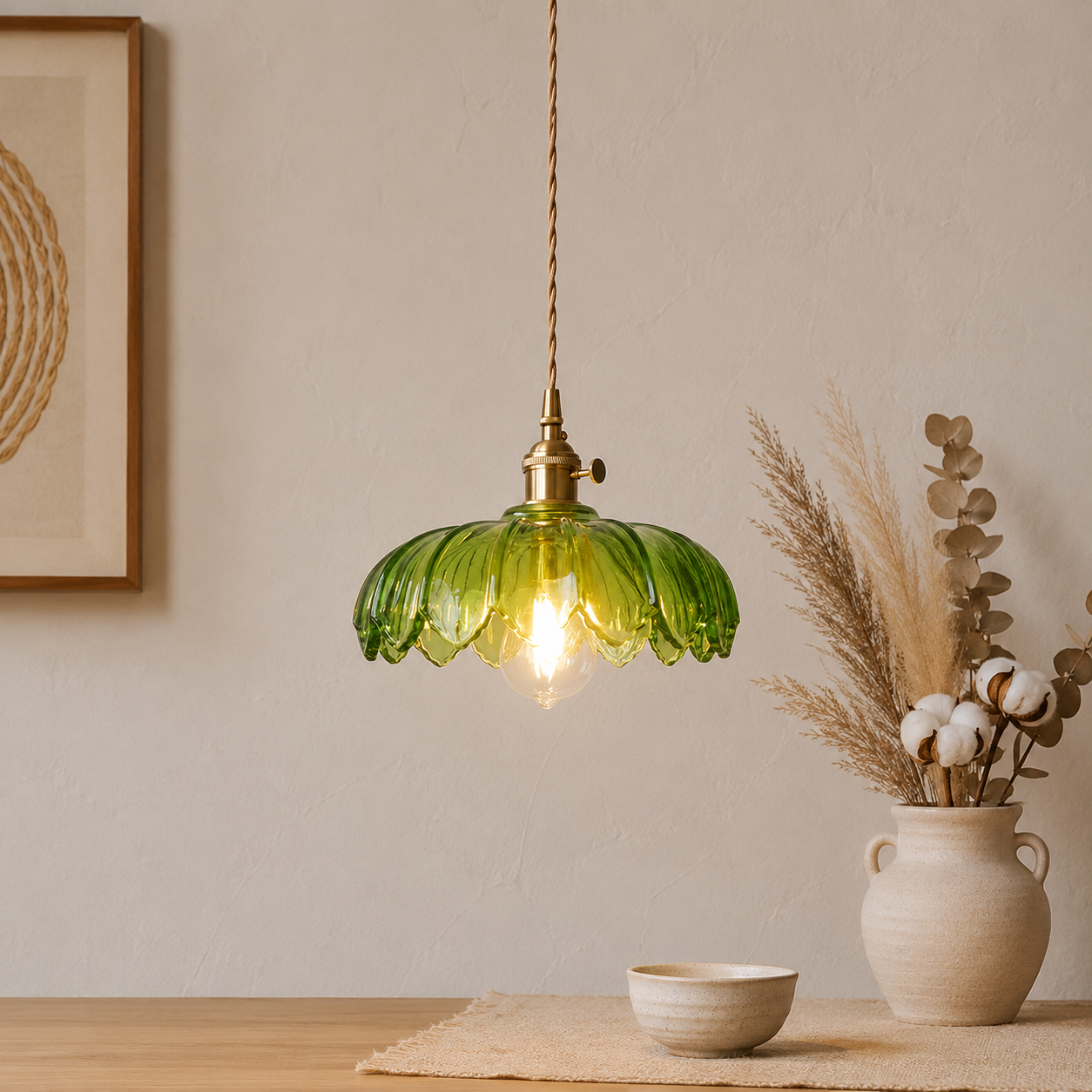 Nordische Farbglas LED Pendelleuchte