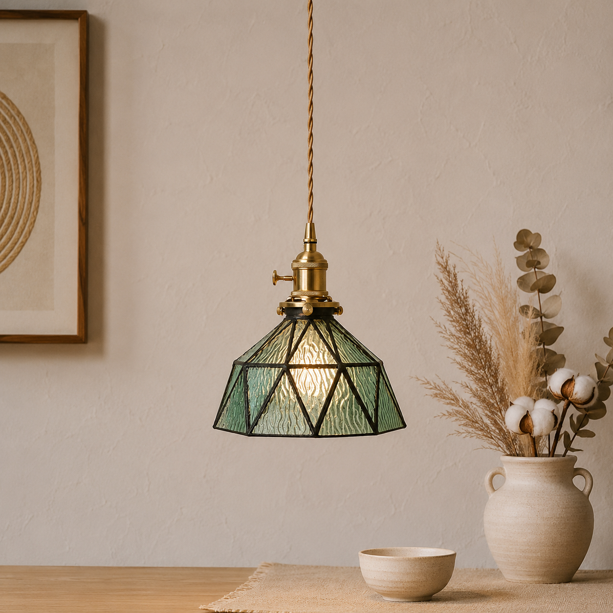 Nordische Farbglas LED Pendelleuchte