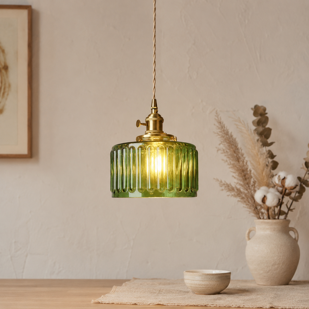 Nordische Farbglas LED Pendelleuchte